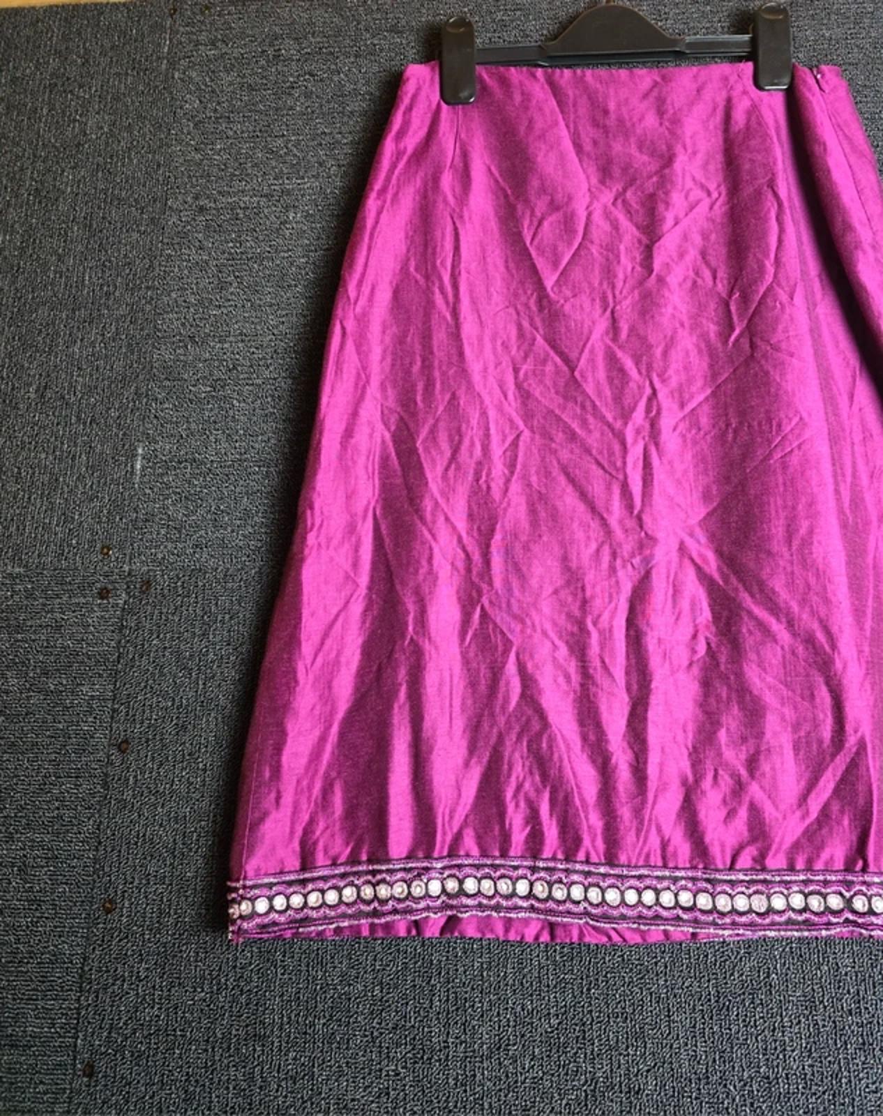 Betty Barclay Purple Beaded Hem Vintage Midi Skirt Size 10