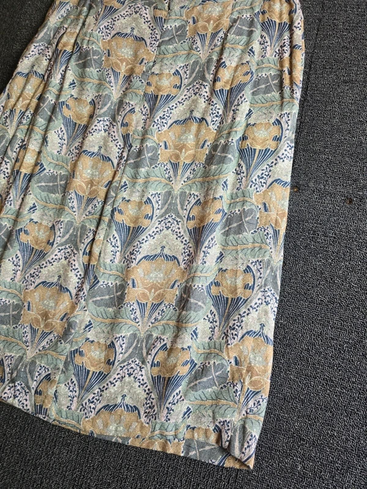 Laura Ashley Floral Skirt Green Grey Multicolour Size 12 Lined Pockets