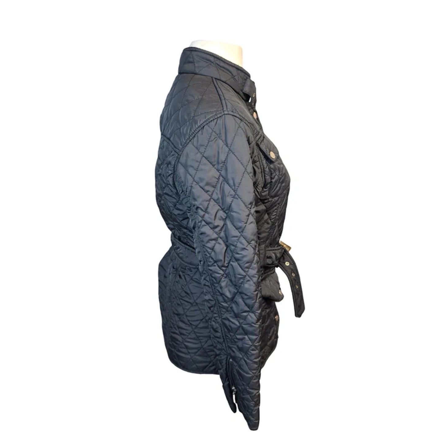 FieldFox Quilted Coat Black  M Size 10/12 Belted Winter Jacket