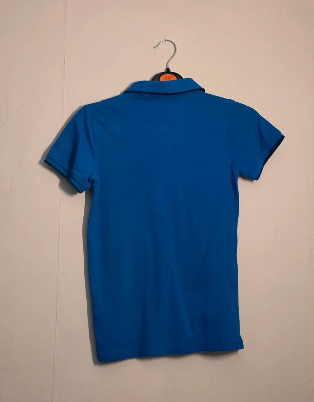 Next Boys Royal Blue Short Sleeve Polo Shirt Logo Age 8 Years