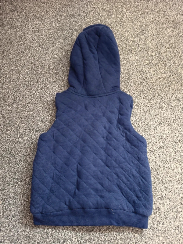 F&F Baby Boys Navy Quilted Hooded Gilet Bodywarmer 6-9 Months