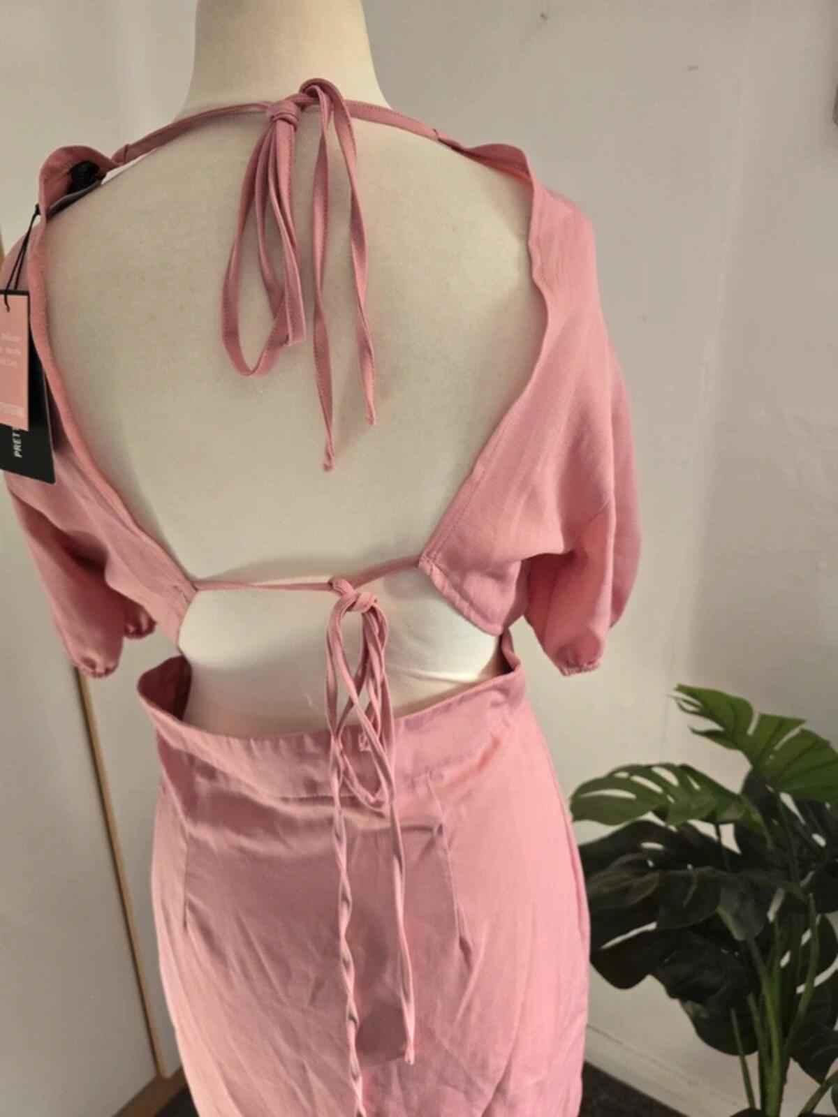 PrettyLittleThing NWT Dusky Pink Cut Out Mini Dress Size 10