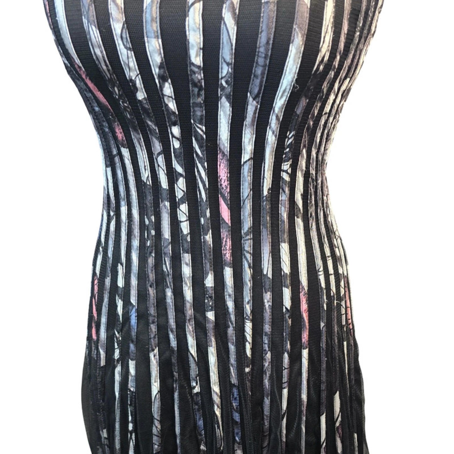 Izabel London Strapless Maxi Dress Black Floral Pleated Size 8 Evening Formal