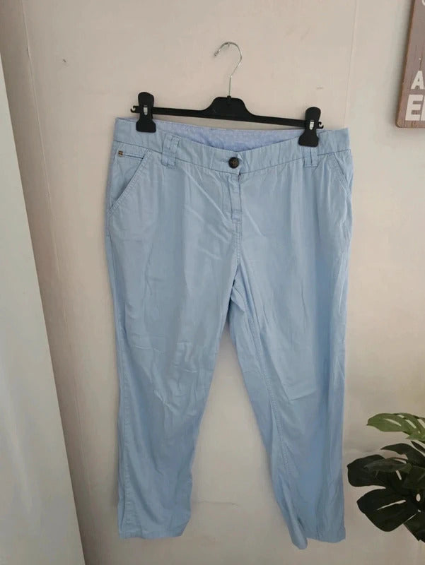 Maine New England Light Blue Straight Leg Trousers Size 12S