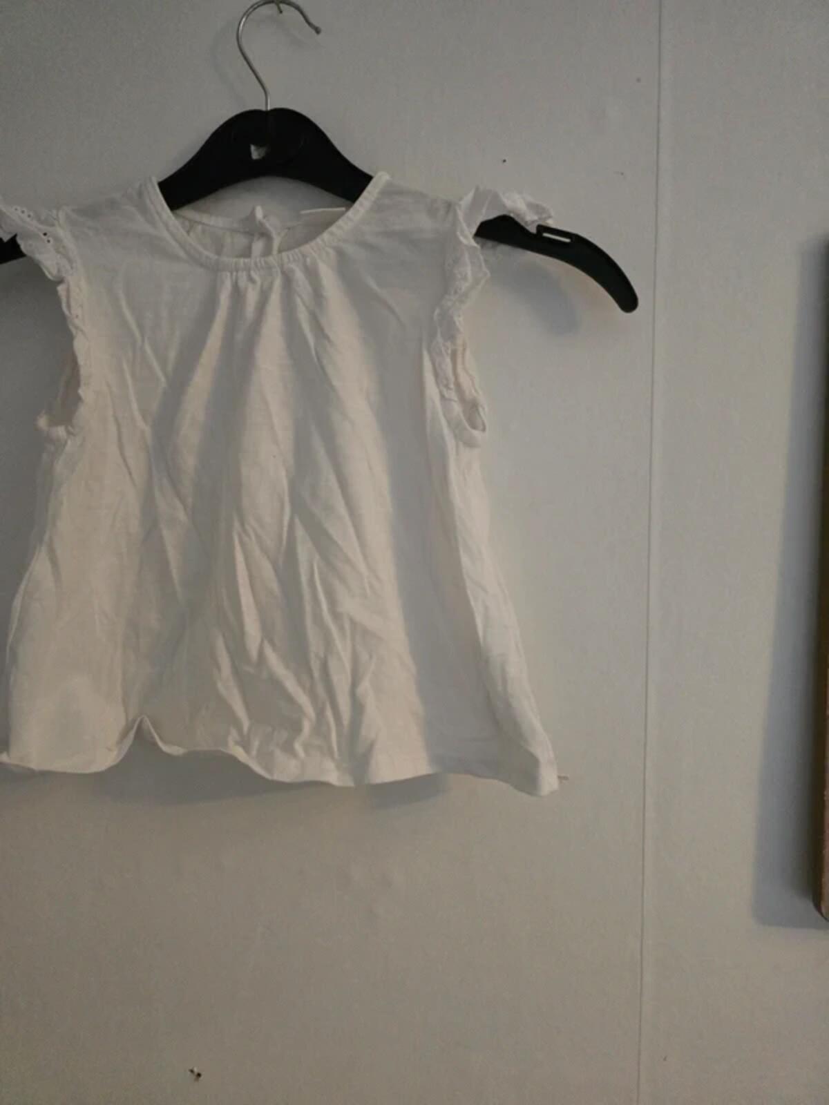 Next Girls White Crochet Style Cotton T Shirt Age 3-4 Years