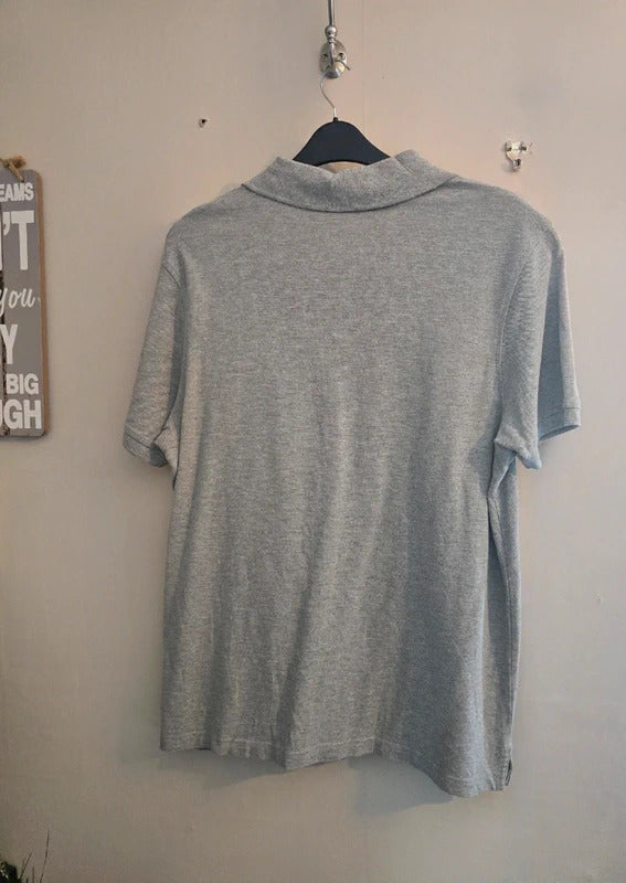 Tu Clothing Men's Grey Short Sleeved Cotton Blend Polo Shirt Size Large