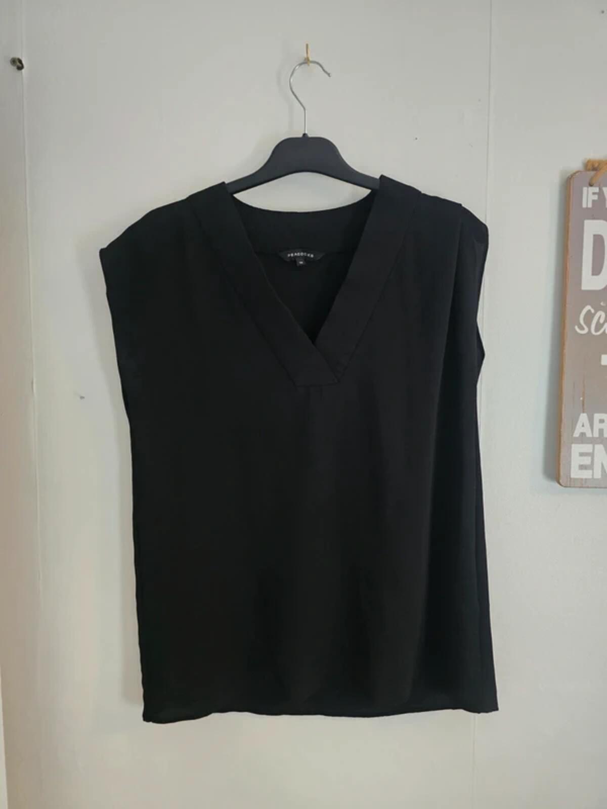 Peacocks Black Oversized Short Sleeved Blouse - Size 10