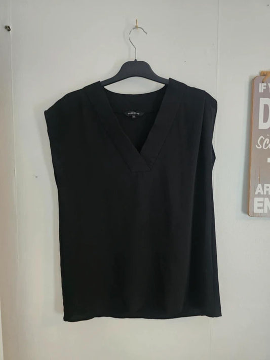 Peacocks Black Oversized Short Sleeved Blouse - Size 10