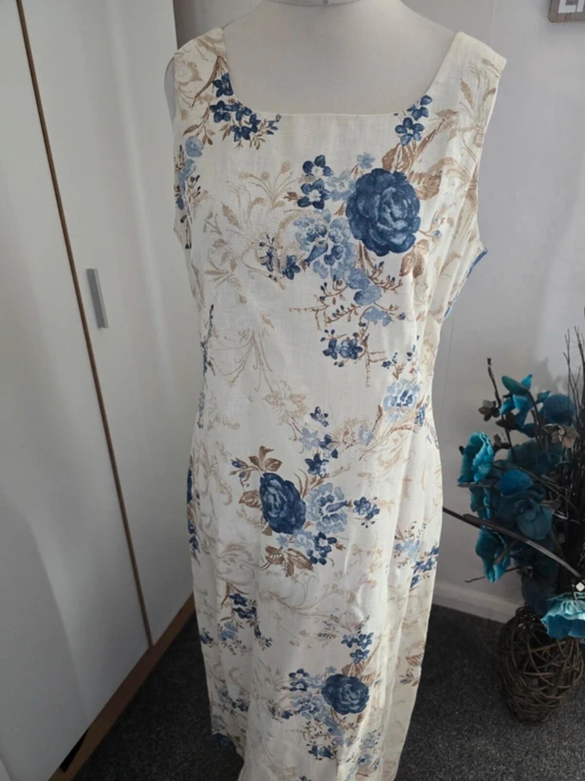 Bianco 100% Linen Occasion Dress & Blazer Set Size 14