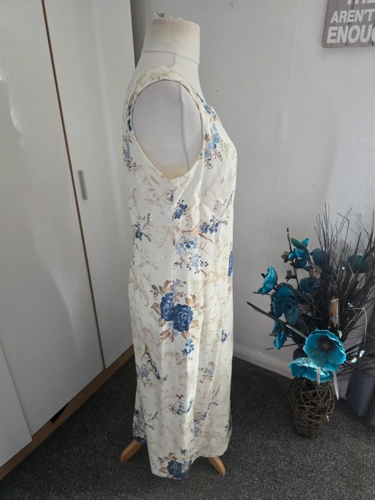 Bianco 100% Linen Occasion Dress & Blazer Set Size 14