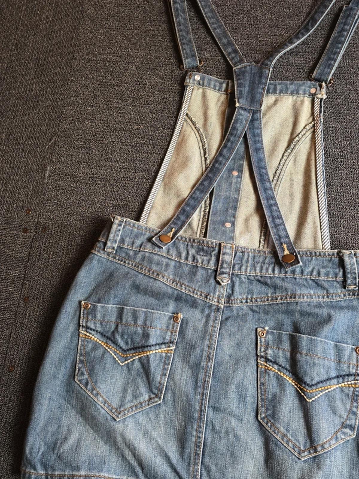 Next Pinafore Dress Denim Blue Size 8 Fits 6/8 Mini Y2k Causal