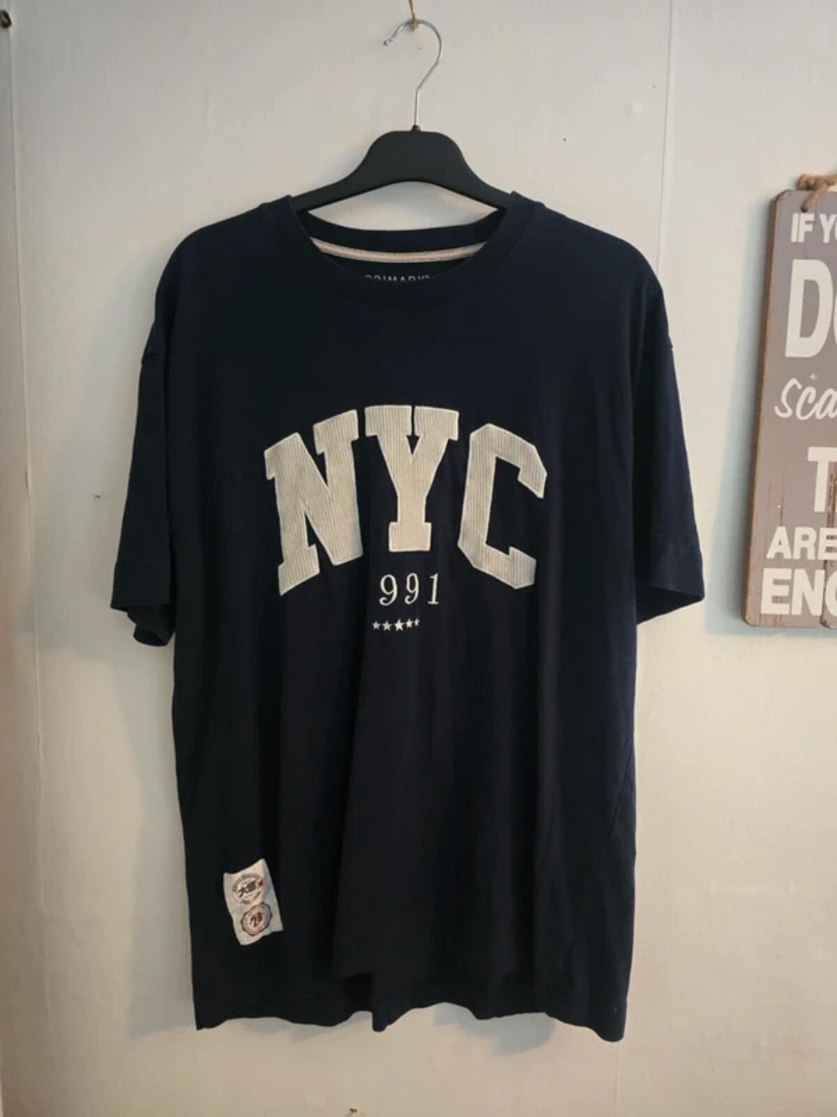 Men's Primark Navy Blue Short-Sleeve Cotton T-Shirt Size L