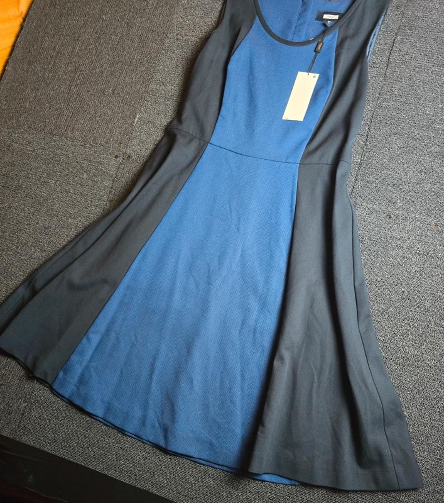 Next Dress Blue & Black Size 14 Reg Sleeveless Midi New Work