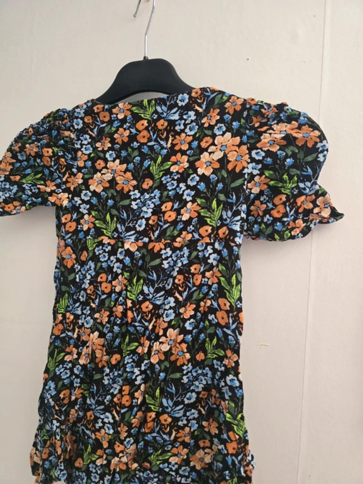 Next Girls Multicoloured Floral Button-Front Flared Summer Dress Age 5 Years