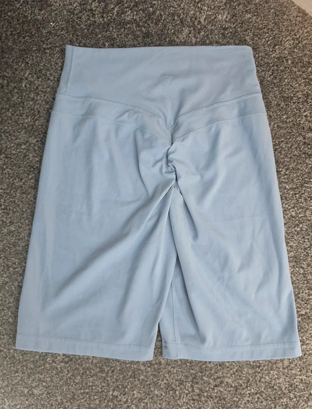 Gymshark Light Blue High Waisted Cycling Shorts S Size 6-8