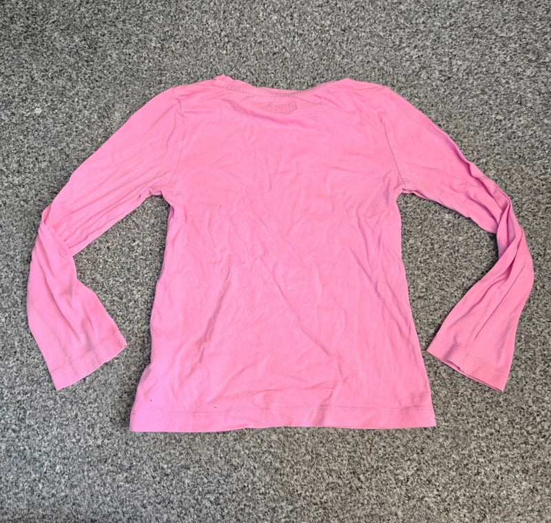 F&F Girls Bright Pink Long Sleeve "Just Purrfect" Cat Graphic T-Shirt Age 5-6 Years