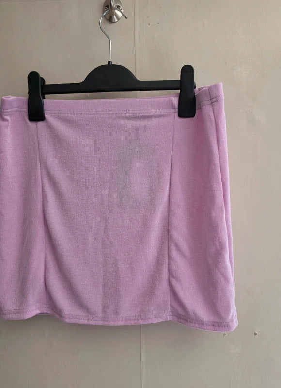 PrettyLittleThing Lilac High Waisted Bodycon Mini Skirt NWT Size 14