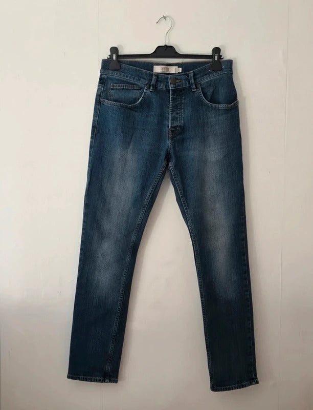 Men's Topman Stretch Slim Blue Jeans W32 Short Slim Fit Denim