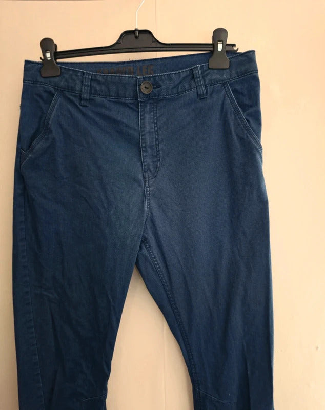 H&M Boys Blue Checked Cuffed Trousers – Age 14 Years
