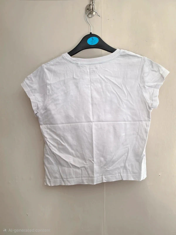 Juicy Couture Girls White & Mint Green Logo Print Short Sleeve T-Shirt Age 10-11 Years