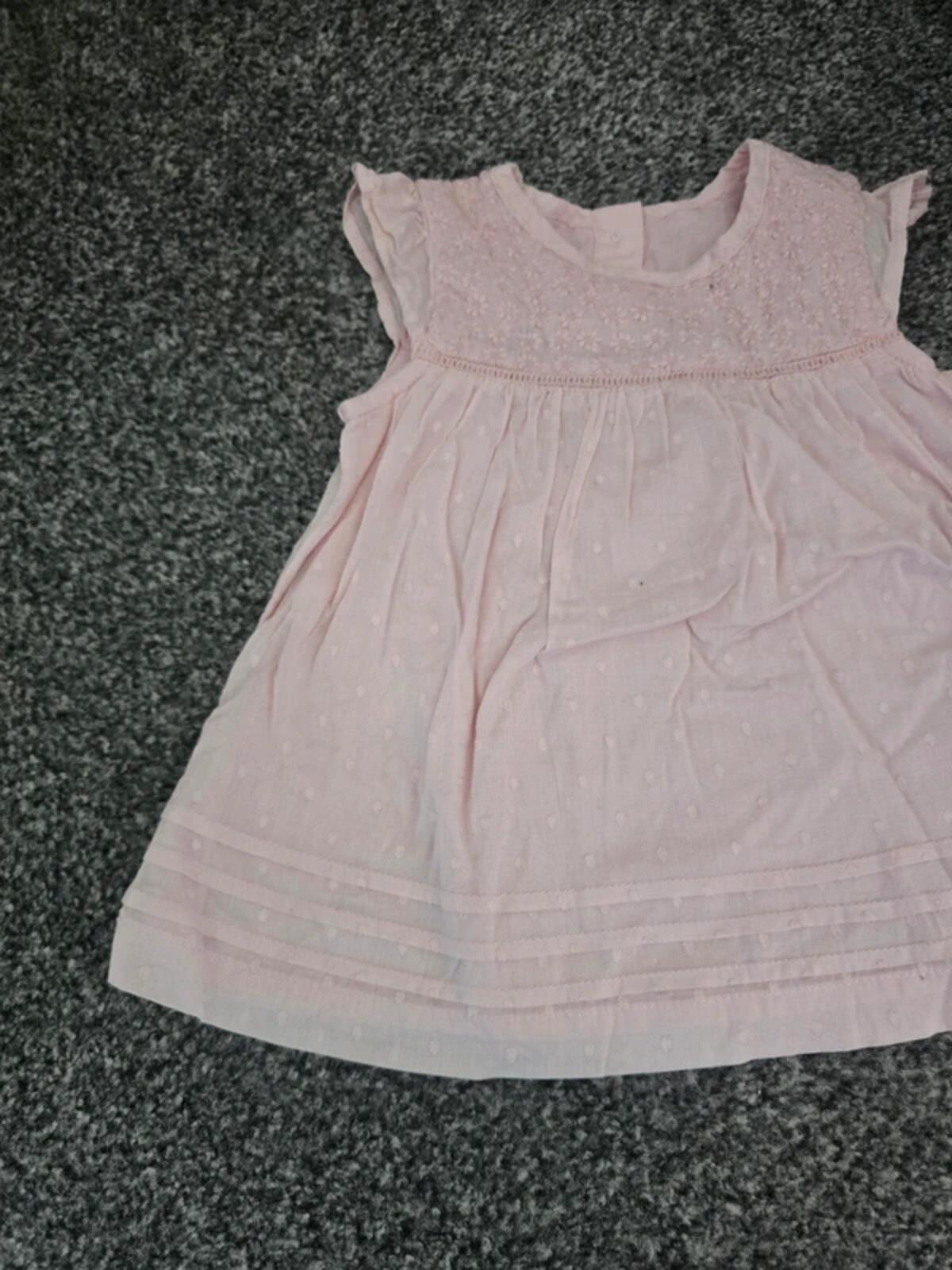 George Baby Girls Pink Floral Embossed Dress 3-6 Months