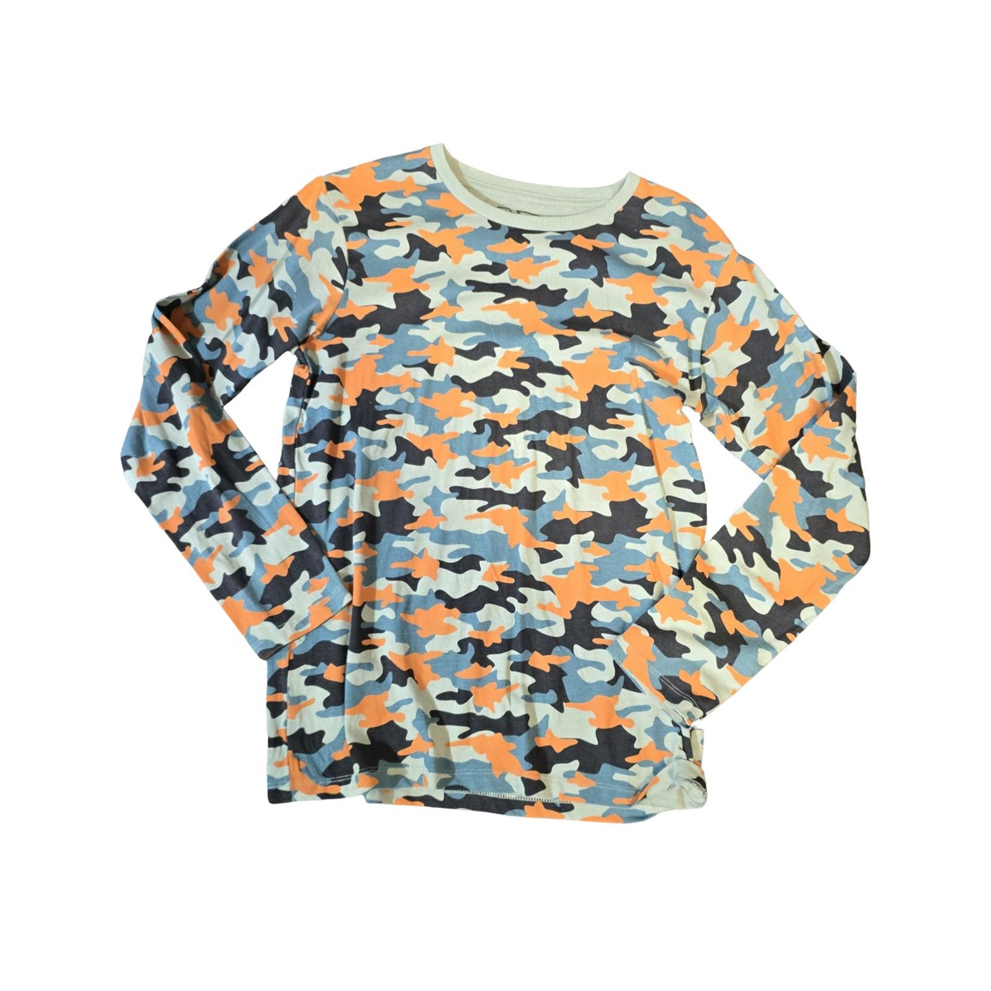 Matalan Boys Camo Long Sleeve T-Shirt Green/Orange Age 13 Boys