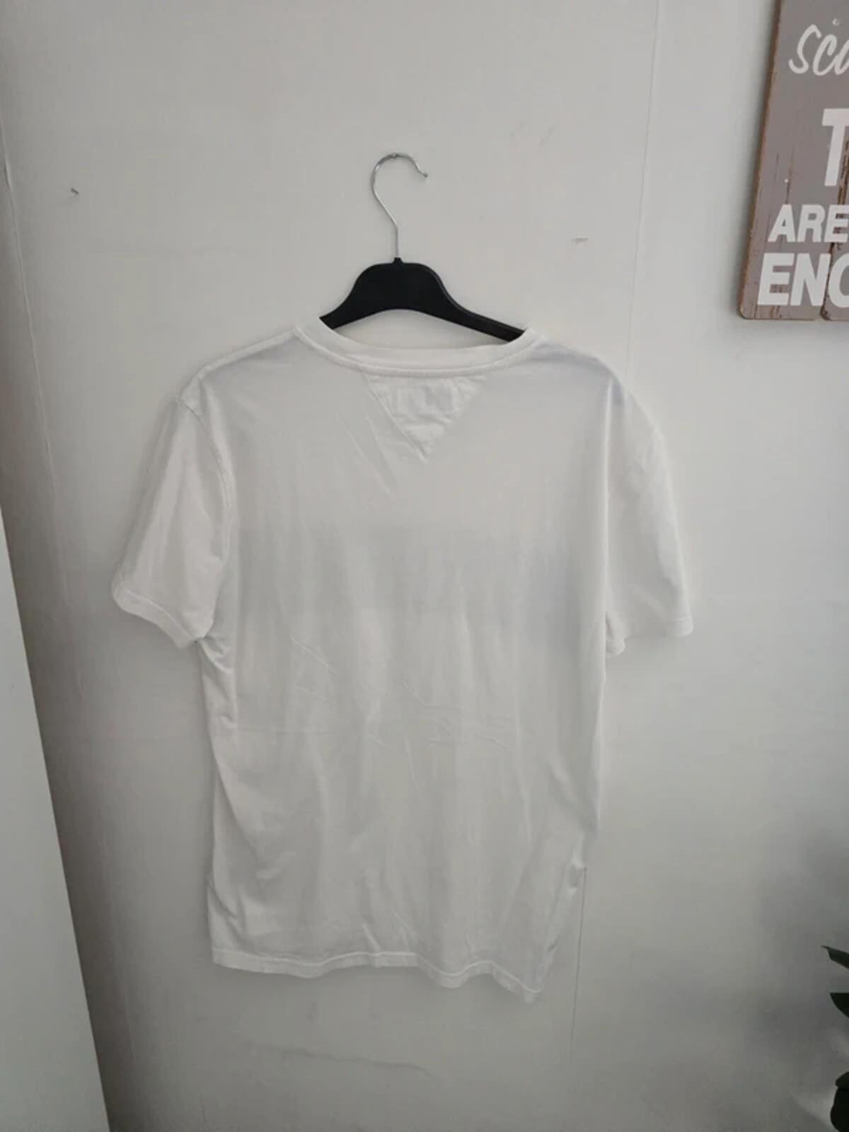 Tommy Jeans Mens White & Black Logo T-Shirt Size Medium
