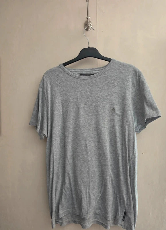 Men's French Connection Grey Short Sleeve Logo Crew Neck T-Shirt Size XL