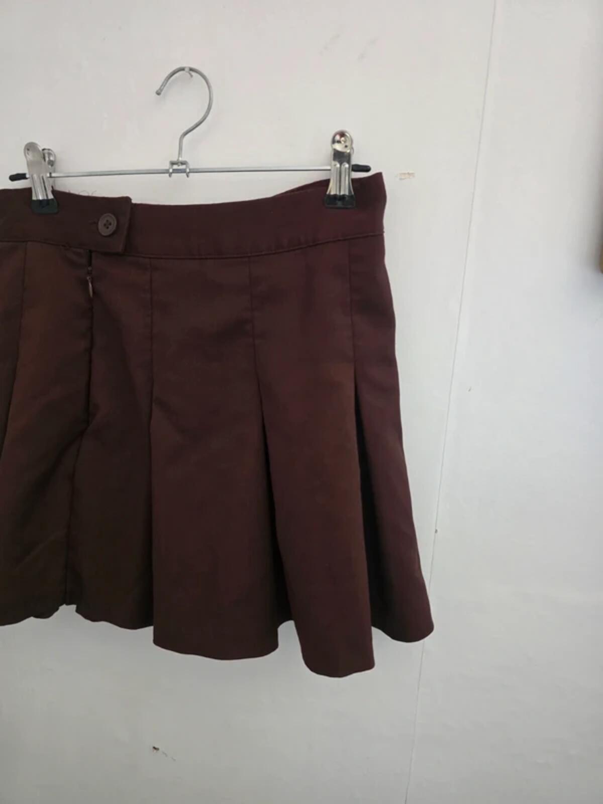 H&M Brown Pleated Flared Mini Skirt Size Eur 34 Size 6-8