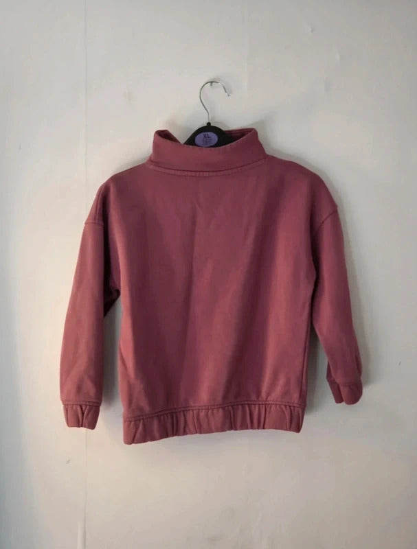 Primark Kids Dusky Pink Quarter Zip Sweatshirt Jumper Age 5-6 Years