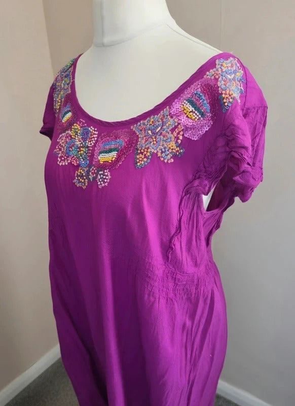 New Look Y2K Purple Sequin and Gem Dress Size 16