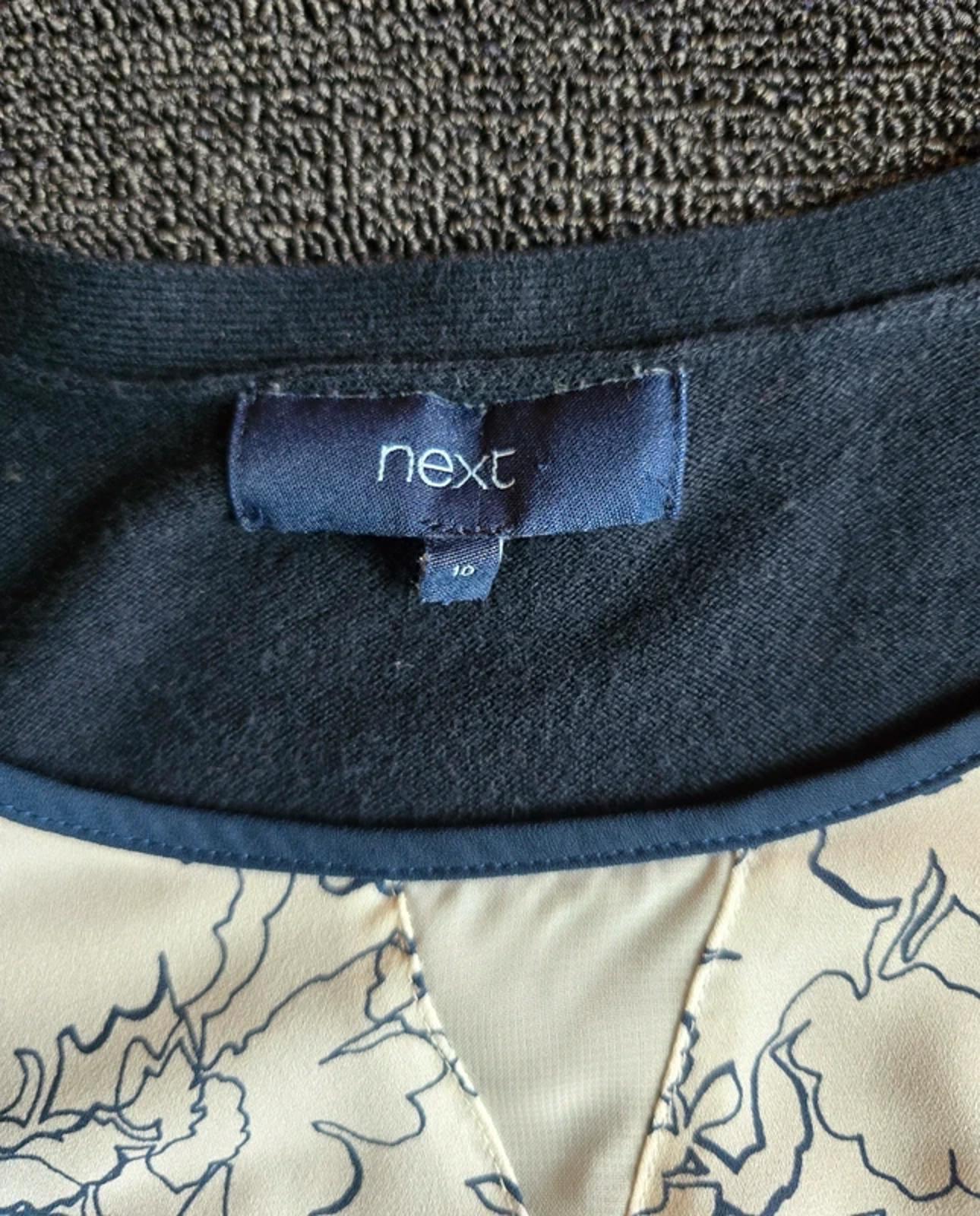 Next 2-in-1 Layered Top Navy & White Size 10 Workwear Style