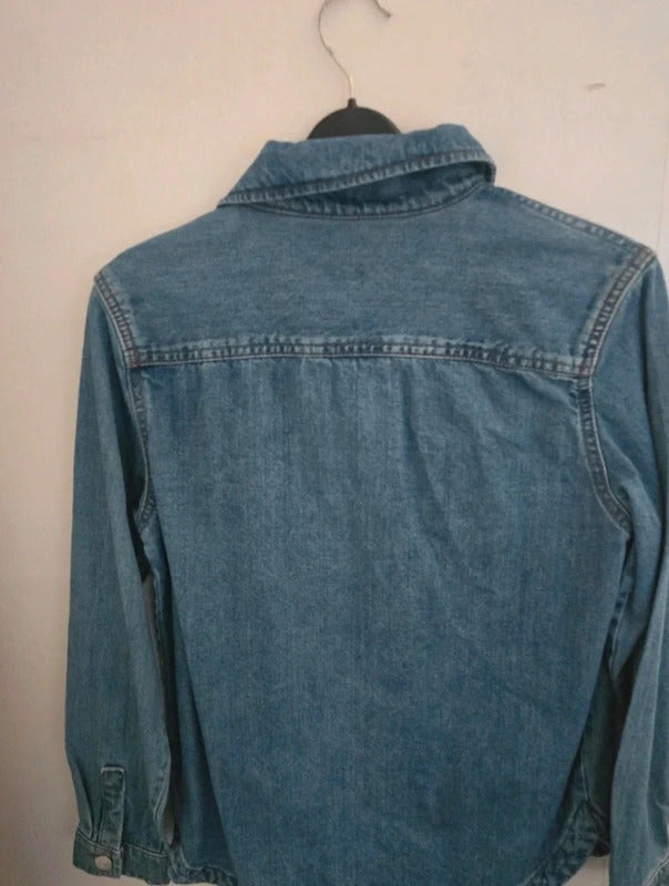 F&F Girls Oversized Blue Denim Shirt  Age 11-12 Years