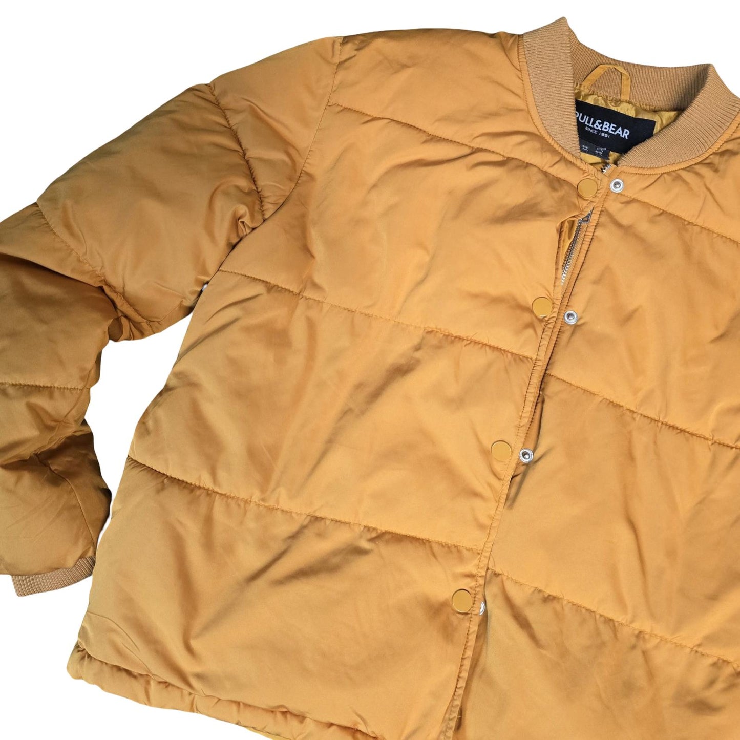 Mustard Puffer Jacket M Size 10/12 Quilted Causal Pull & Bear