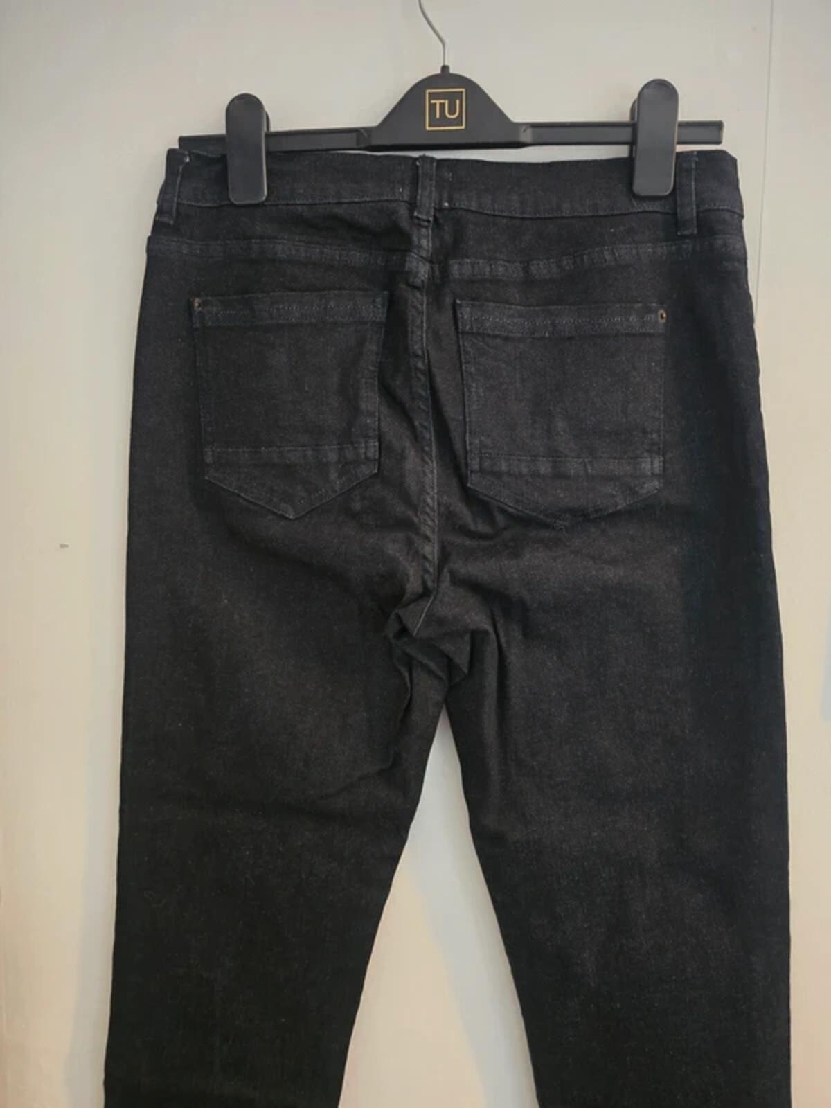 White Stuff Dark Navy 'Straight Crop' High-Waisted Jeans Size 12