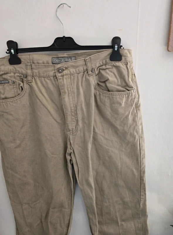 Men’s D2 Jeans Cream Straight-Leg Denim W36 Short