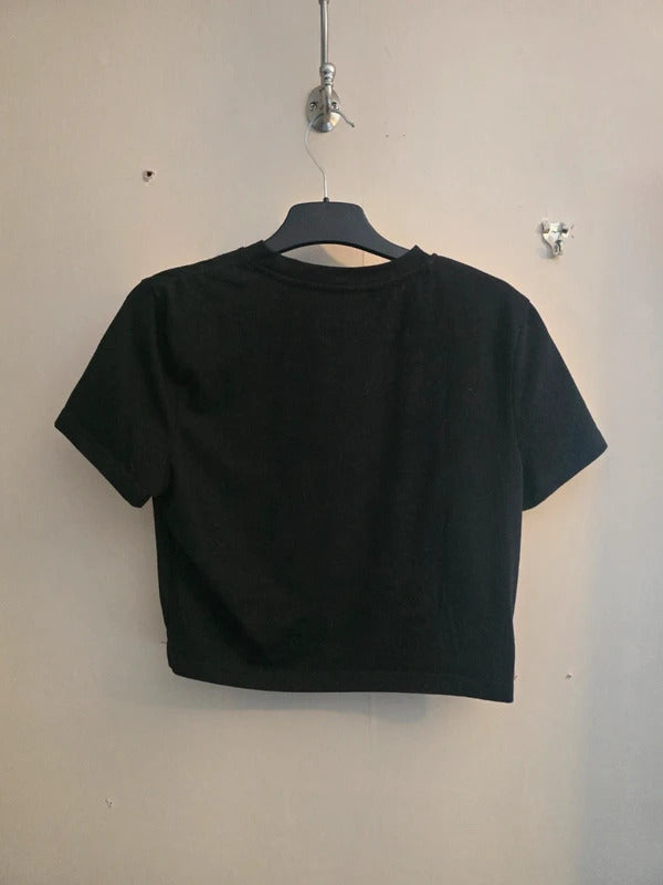 Shein Black Casual Short Sleeved Crop Top Medium Size 10-12