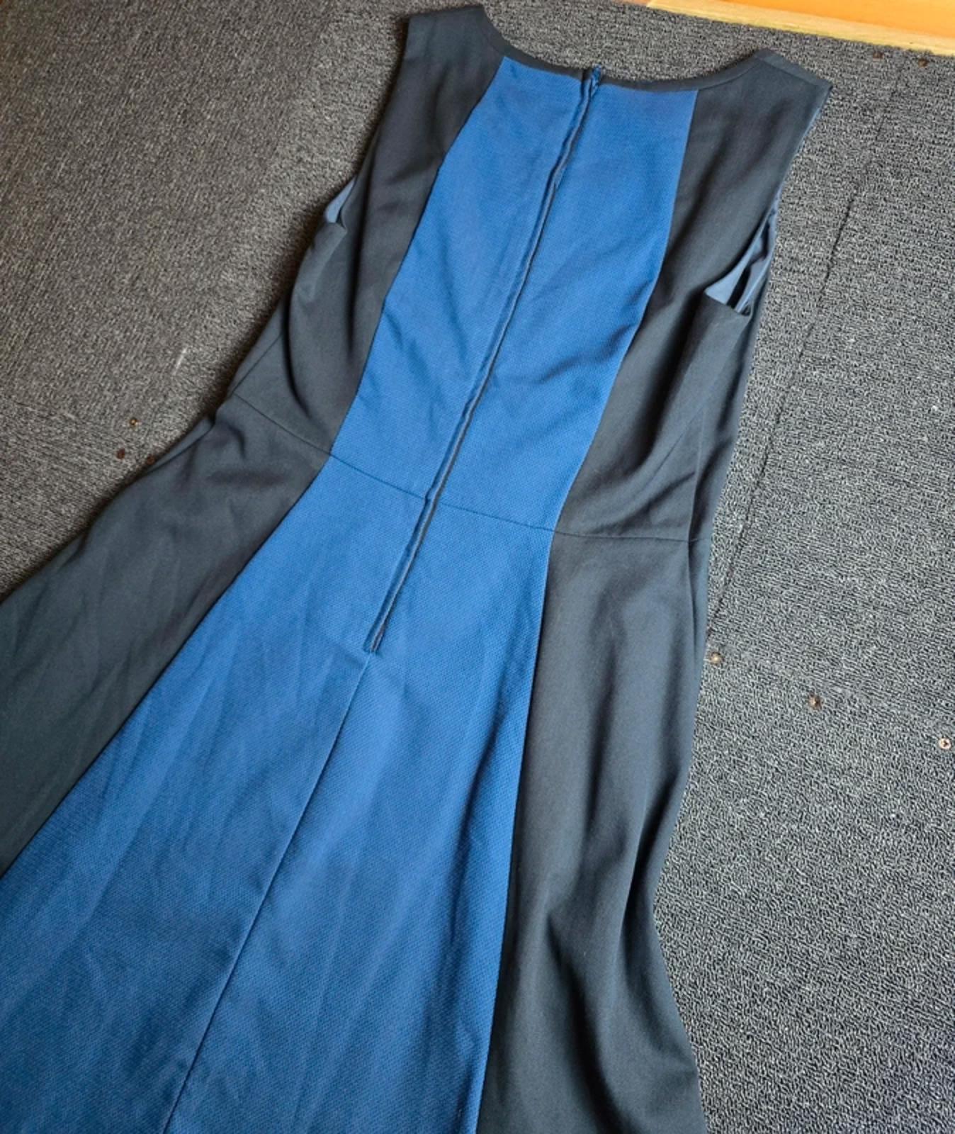 Next Dress Blue & Black Size 14 Reg Sleeveless Midi New Work