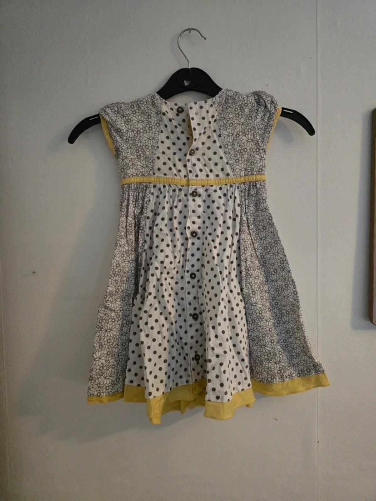 Marks and Spencer Girls Floral and Polka Dot Cotton Dress 18-24 Months