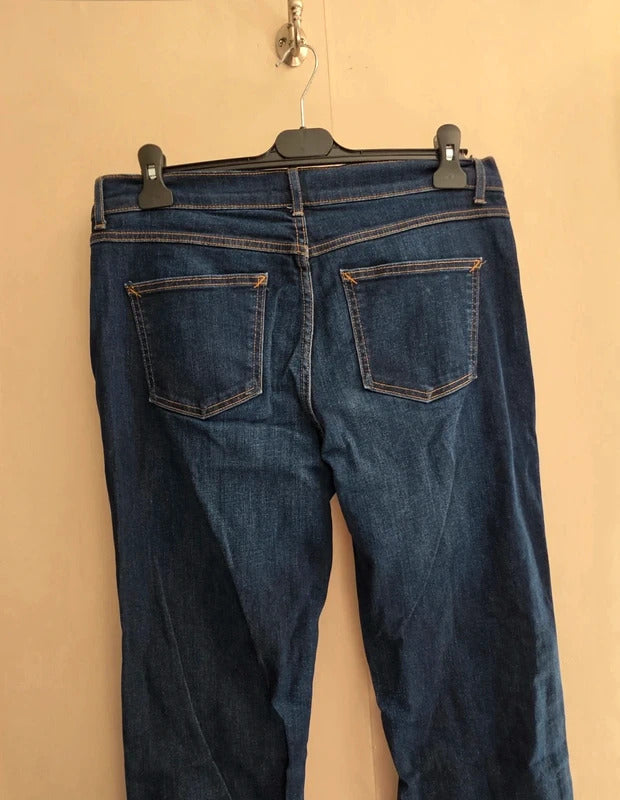 Marks & Spencer Mid-Rise Straight Leg Dark Blue Denim Jeans Size 14 Short (14S)
