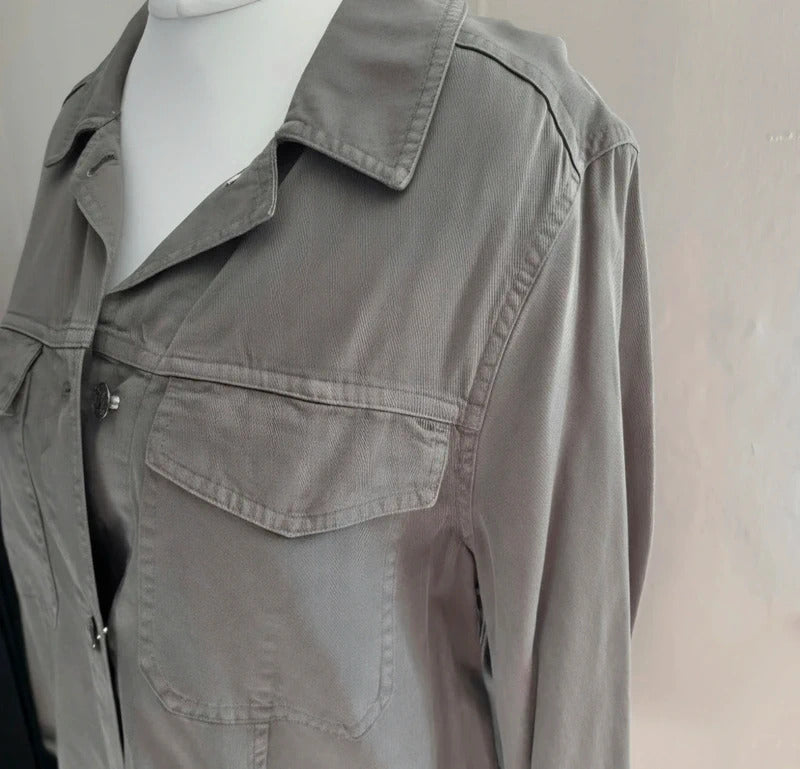 FatFace Khaki Green Lyocell Cotton Shacket Jacket  L Size 14-16