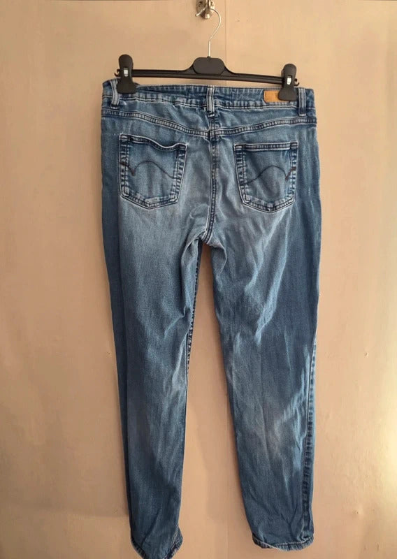 Next Mid-Rise Relaxed Skinny Blue Denim Jeans Size 10 Regular (10R)