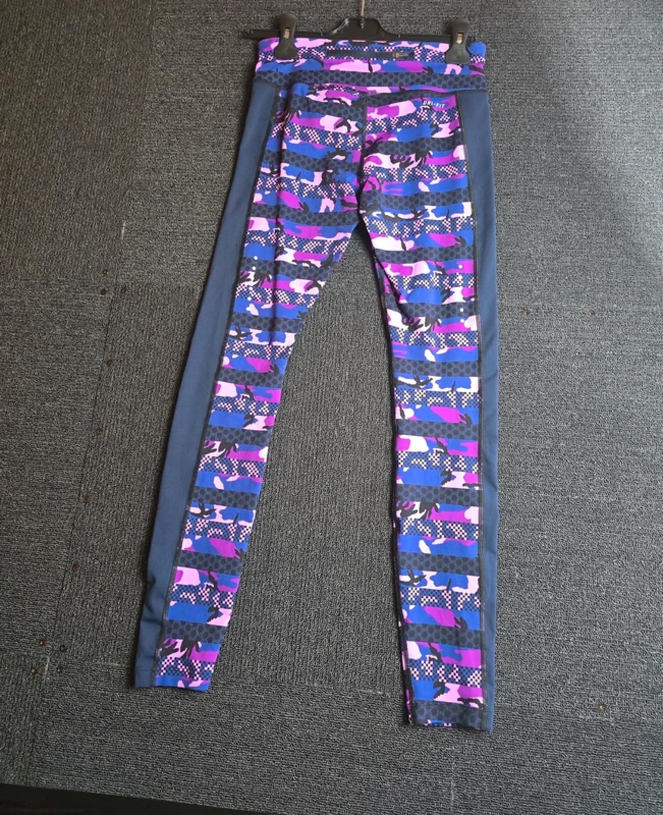 Nike Dri-FIT Leggings Purple Pink Print UK Size 8 Gym Yoga Running