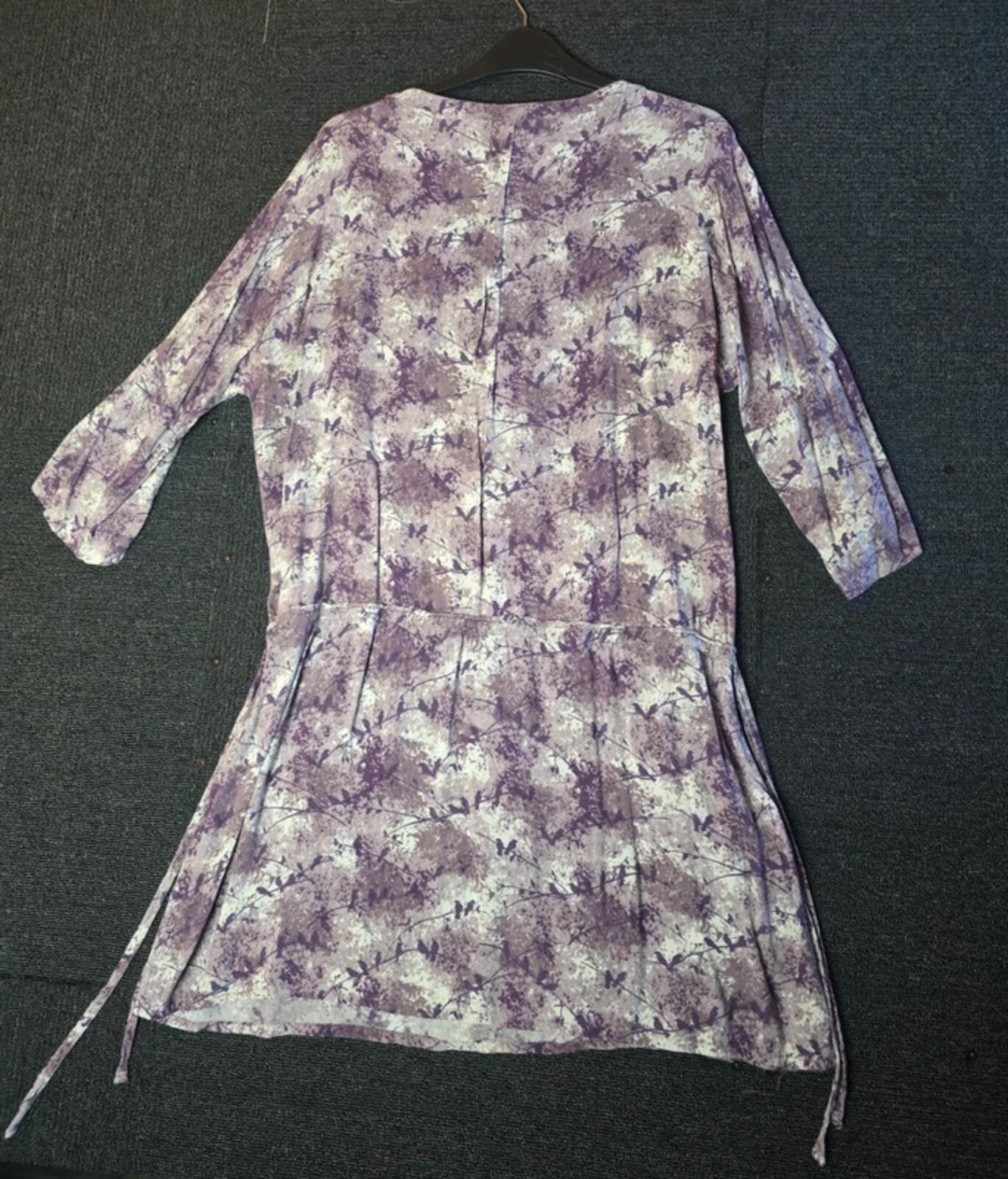 Laura Ashley purple patterned dress drawstring waist size 14