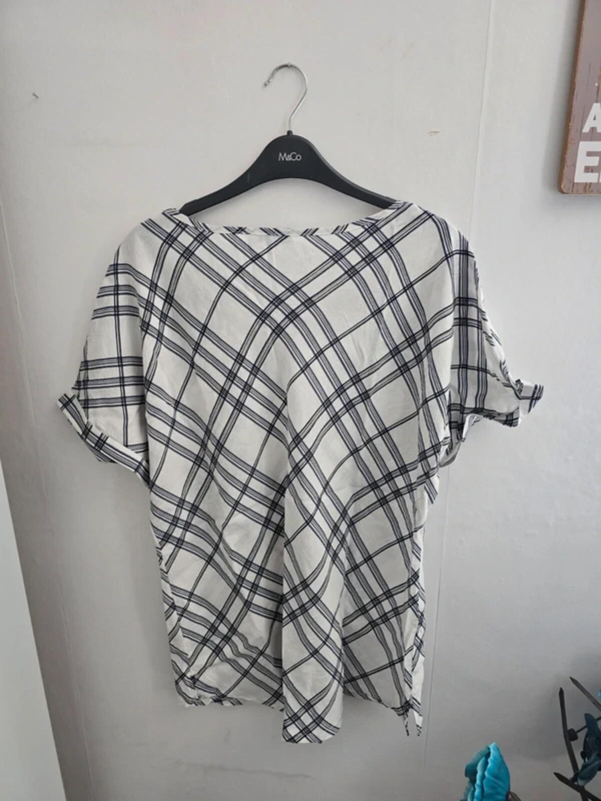 Cerulean & Navy Checked Relaxed Blouse Size XL (16-18)