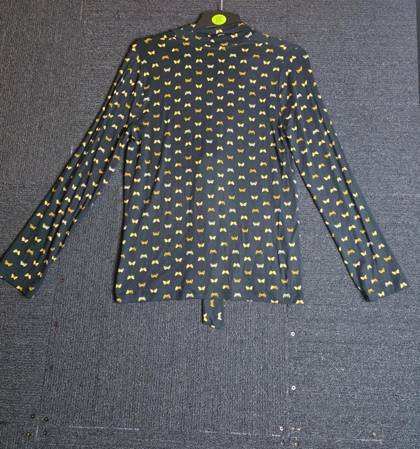 Marks & Spencer Butterfly Top Black Yellow Size 10 Long Sleeve
