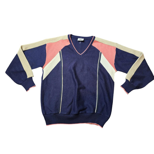 Vintage Gabicci Italy V-Neck Knit Jumper XL – Wool Blend Retro Style