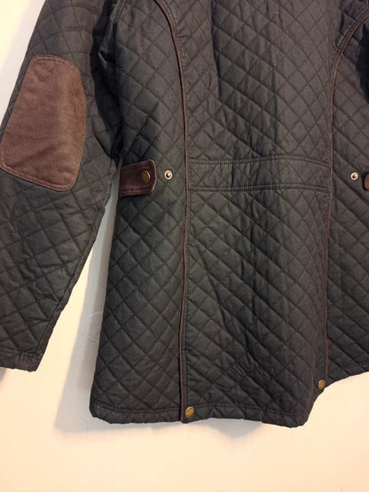 Jack Murphy Women's Black Waxed Cotton Quilted Country Jacket – Size 18
