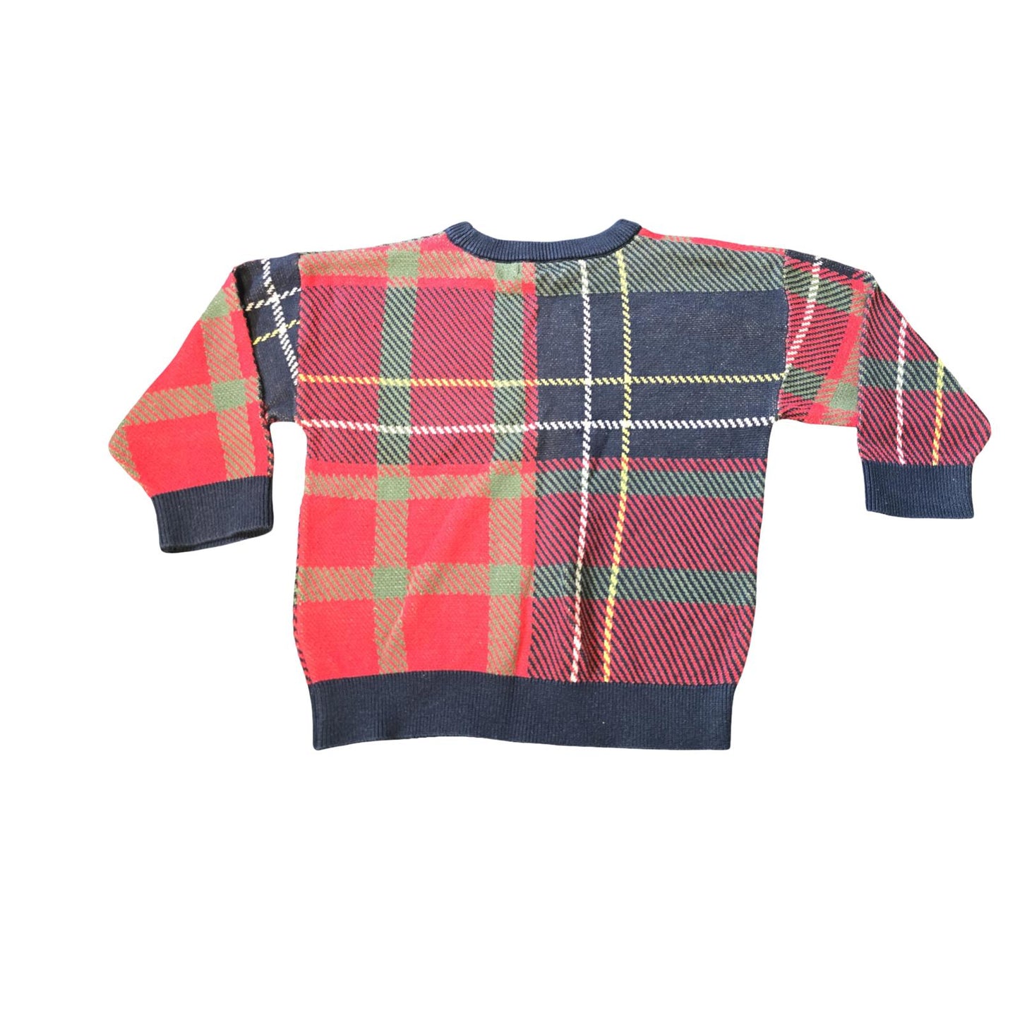Next Boys Tartan Knit Jumper – Red & Navy Check – 18–24 Months