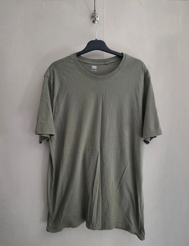 F&F Men's Khaki Green Short-Sleeved Cotton T-Shirt Size XL